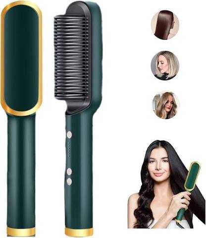Hair Straightener Brush Curling Comb 2 In 1 Hair Hot Comb Anti-Scald Hair Straightener Brush